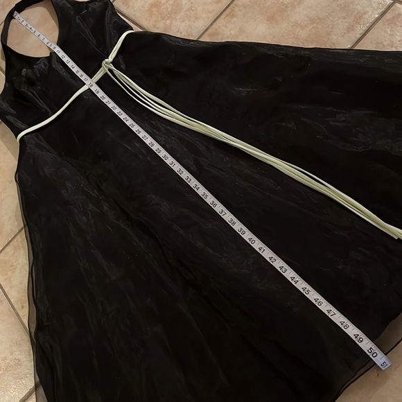 David’s Bridal Black Halter Dress Pale Green Tie Belt size 10 - Picture 11 of 11